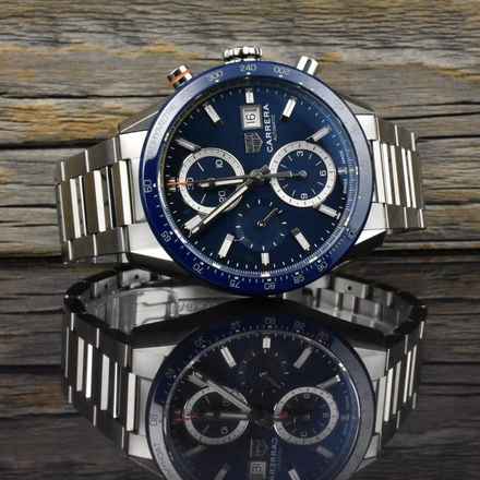  TAG Heuer Carrera Calibre 16 Chronograph Blue Ceramic unpoliert Box & Papiere 2020 