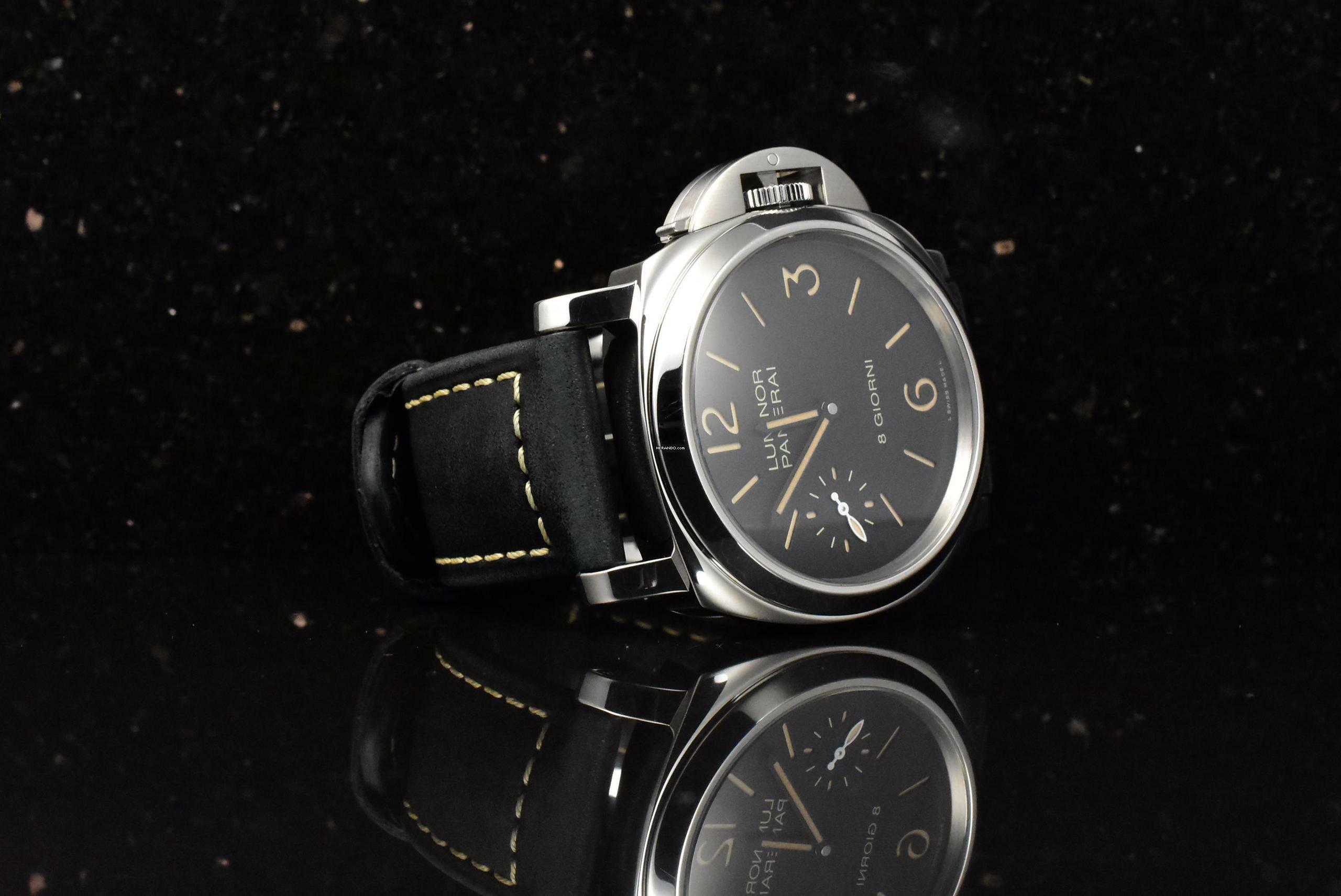 Thumbnail von Panerai Luminor Base 8 Days Giorni / 8 Days PAM00915 unpoliert Stahl 44MM - B&P 2020