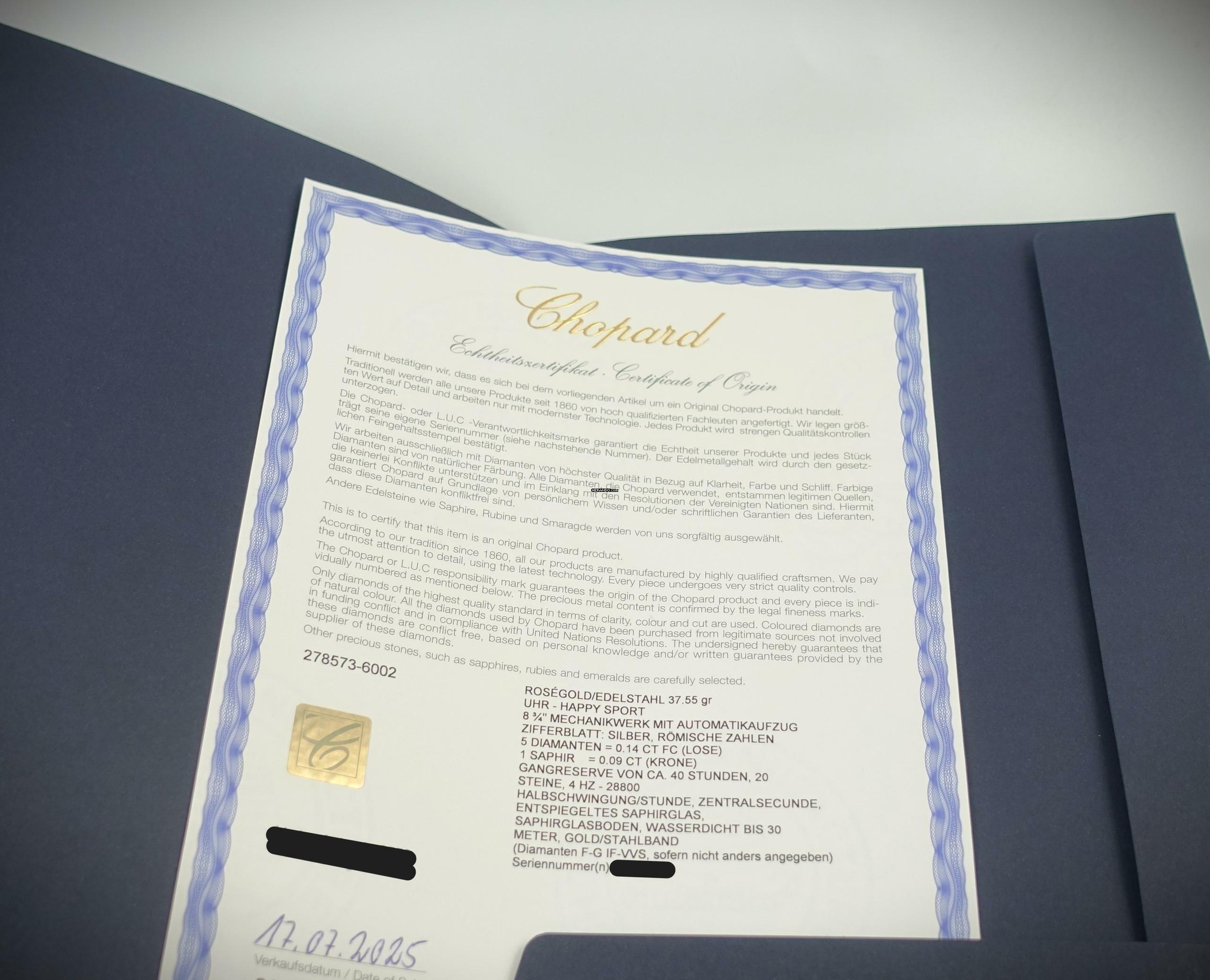 Thumbnail von Chopard Happy Sport Stahl / Rosegold Automatik Full Set