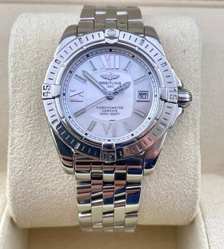  Breitling Cockpit Lady with M.O.P DIAL STEEL TOP CONDITION with Papers and MOTHER OF PEARL DIAL 