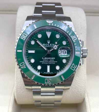  Rolex Submariner Date HULK GREEN D. DISCONTINUED with Box+Papers like NEW 2019 Lc AT 