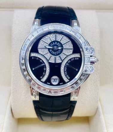  Harry Winston Ocean Lady Biretrograde 36mm 400/uabi36w with box and HARRY WINSTON D. CERTIFICATE 