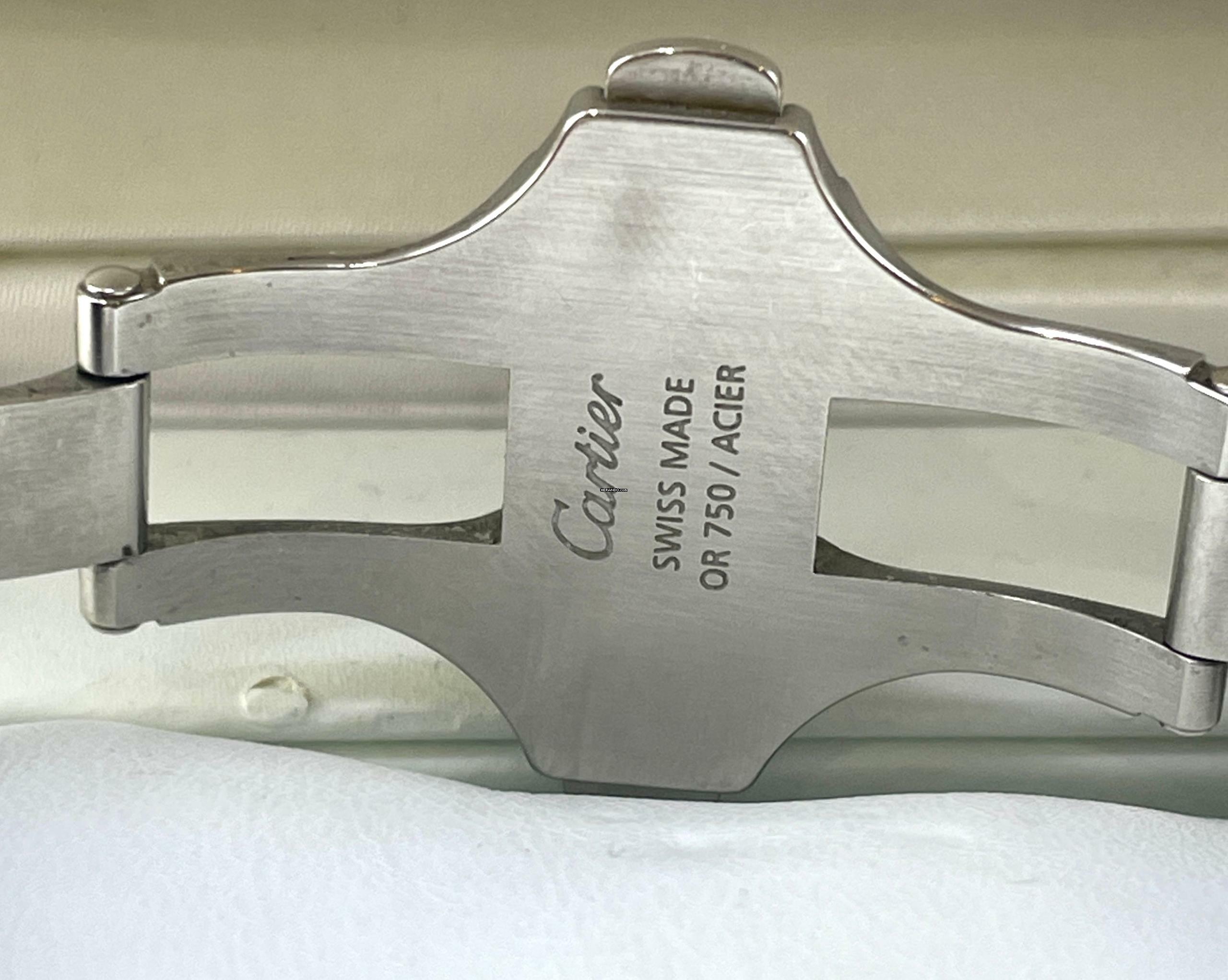 Thumbnail von Cartier Santos 100 XL Steel/Gold Top Condition with Box Serviced 2025 + NEW BLUE CROCO STRAP