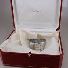 Thumbnail von Cartier Santos Galbée Mondphase Stahl/Gold Brillantlünette ca. 24 x 35 mm