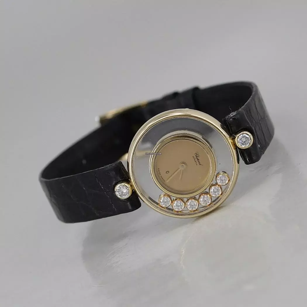  Chopard Happy Diamonds 18k Gold 6 schwebende Brillanten 2 Brillanten am Bandanstoss 