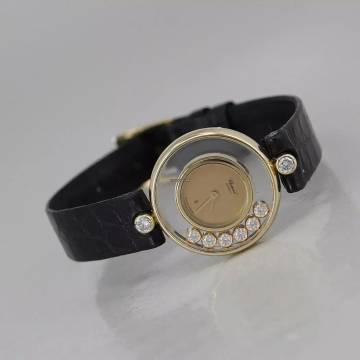  Chopard Happy Diamonds 18k Gold 6 schwebende Brillanten 2 Brillanten am Bandanstoss 