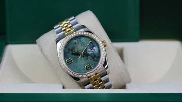 Thumbnail von Rolex Datejust 36 Steel Gold - Green Floral - like New - Fullset - 10/2010
