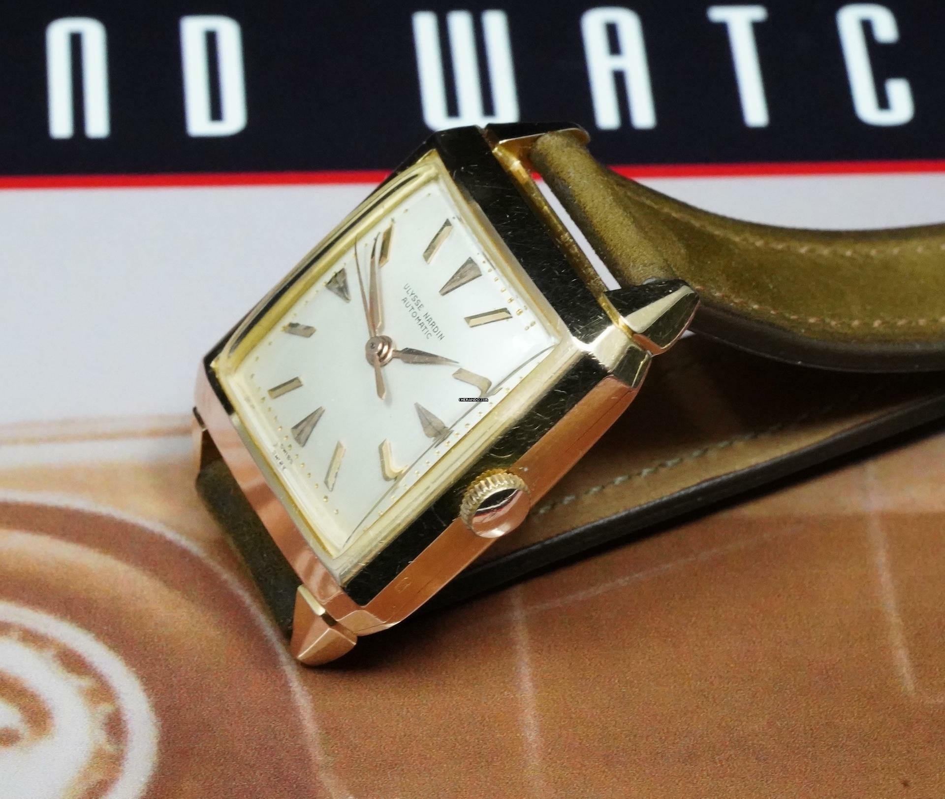 Thumbnail von Ulysse Nardin STYLISH 1950'S TANK CIOCCOLATONE IN 18K PINK GOLD RARE VINTAGE UNPOLISHED