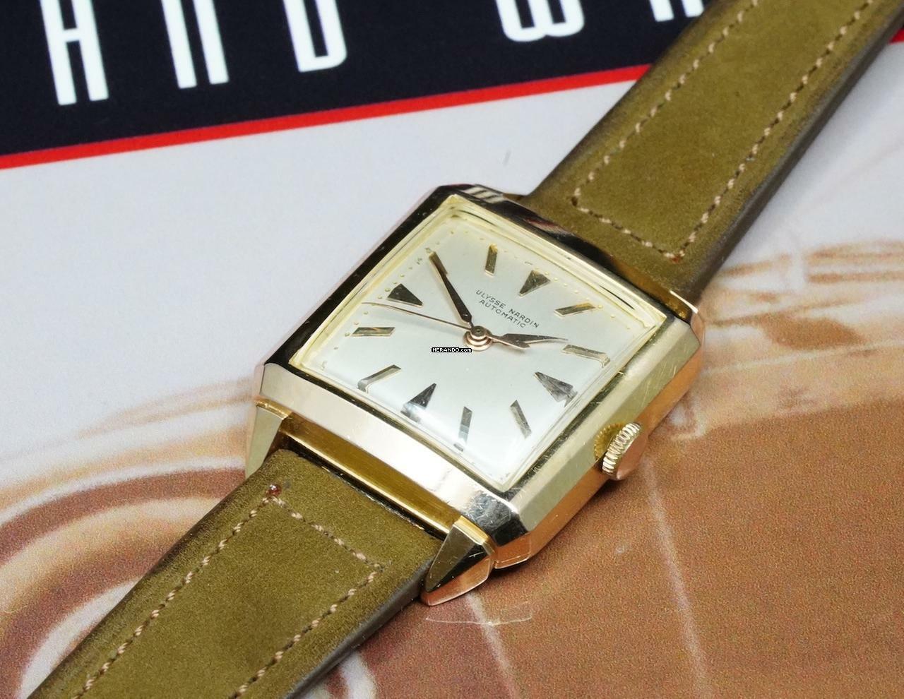 Thumbnail von Ulysse Nardin STYLISH 1950'S TANK CIOCCOLATONE IN 18K PINK GOLD RARE VINTAGE UNPOLISHED
