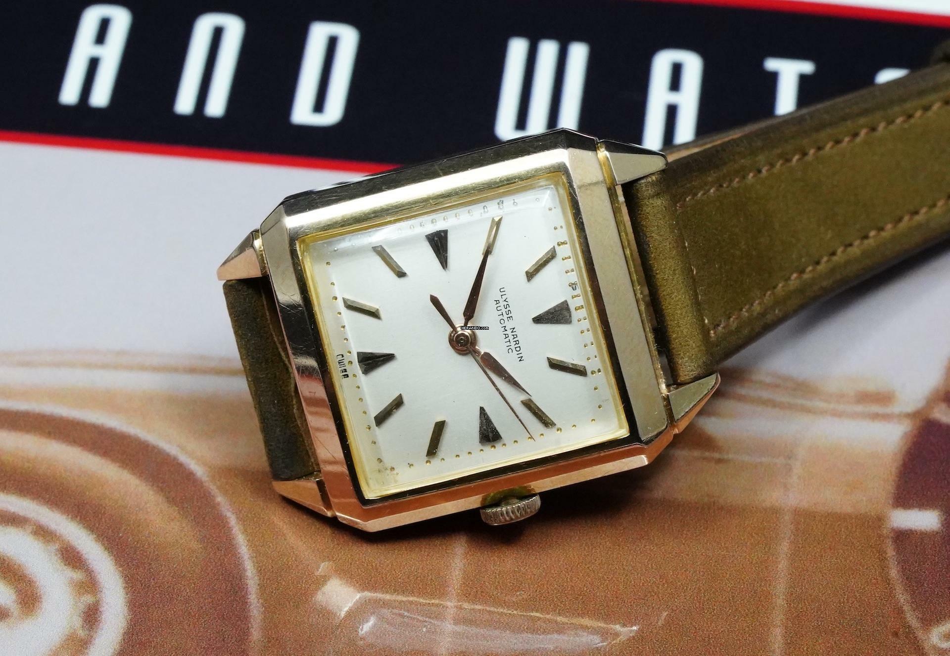 Thumbnail von Ulysse Nardin STYLISH 1950'S TANK CIOCCOLATONE IN 18K PINK GOLD RARE VINTAGE UNPOLISHED