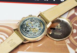 Thumbnail von Movado RARE OVERSIZE M95 IN PINK GOLD CHRONOGRAPH WITH SAUDI KING DIAL