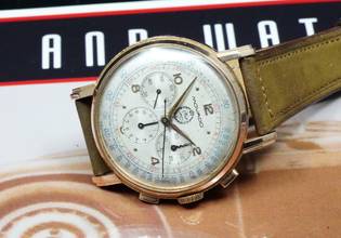 Thumbnail von Movado RARE OVERSIZE M95 IN PINK GOLD CHRONOGRAPH WITH SAUDI KING DIAL