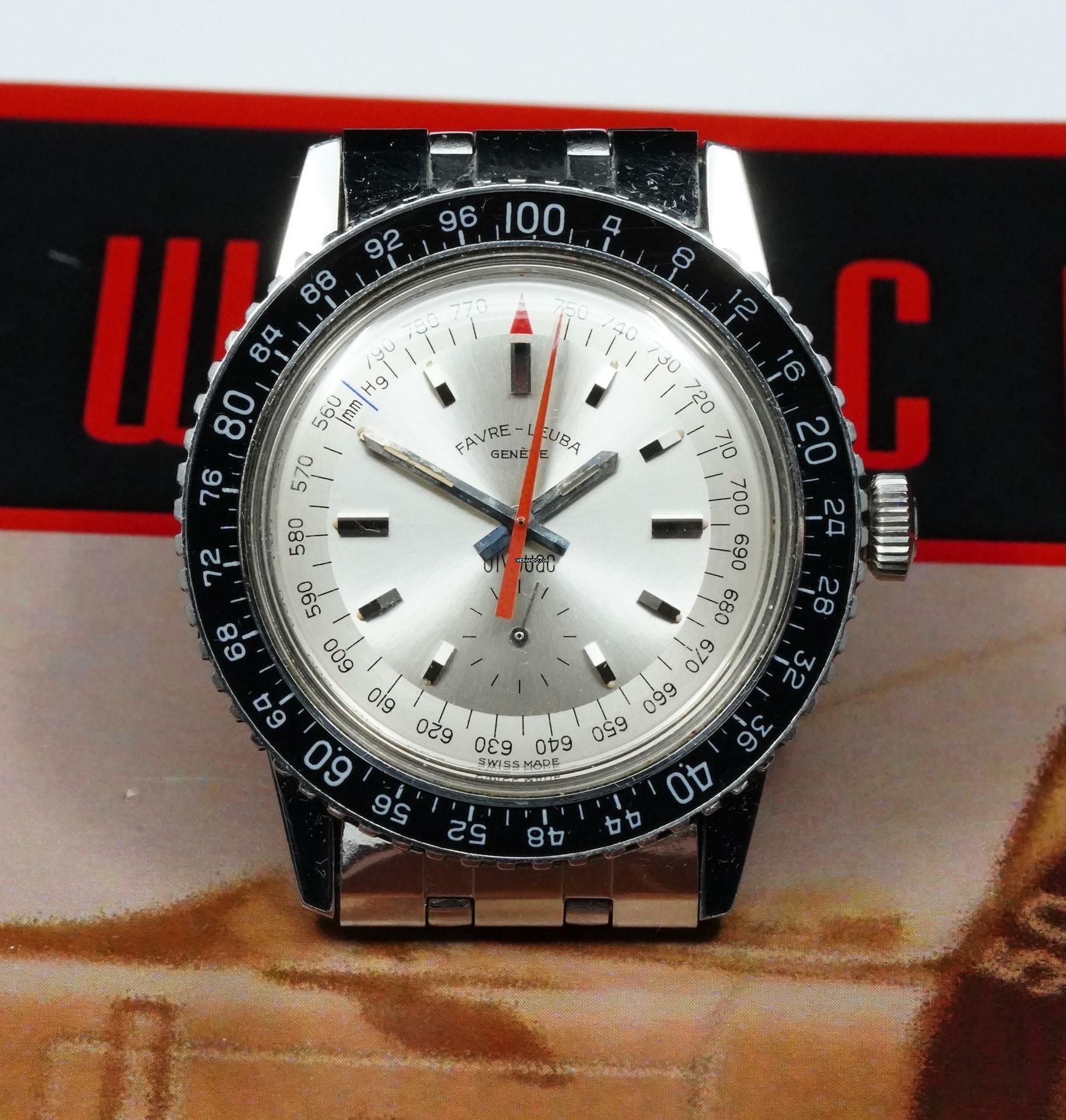  Favre-Leuba MINT FIRST SERIES 53213 BIVOUAC ALTIMETER BAROMETER VINTAGE RARE 