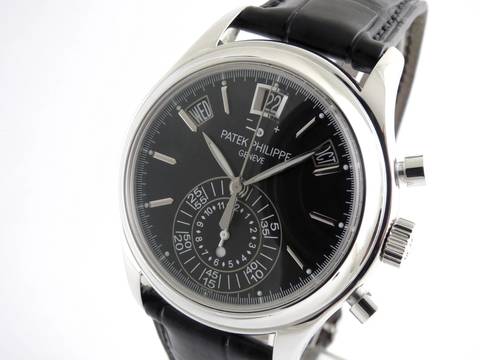  Patek Philippe Annual Calendar Chronograph Platin black Dial 
