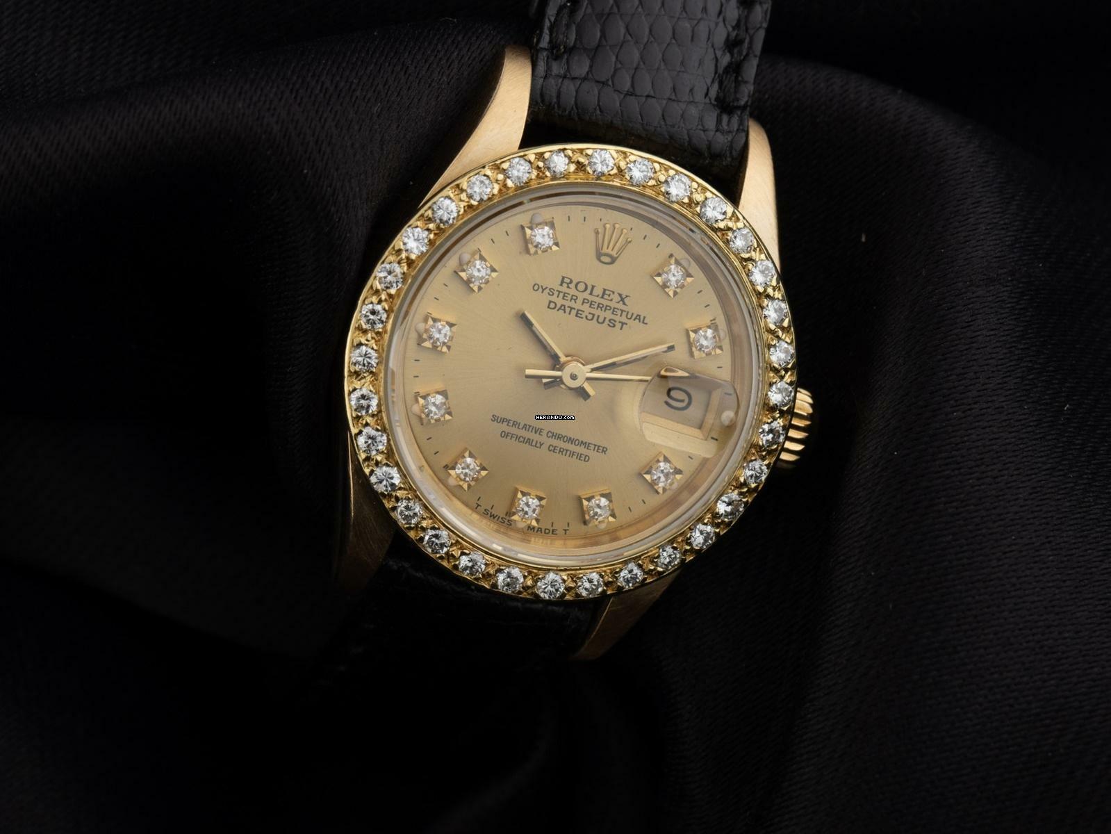 Thumbnail von Rolex Lady-Datejust Diamanten open 6/9 Ref.69178 1991 Box&Beschreibung sehr gut Vintage
