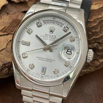  Rolex Day-Date 36 Day-Date I 36 Platin ICEBLUE Diamond - FULLSET 2008 LC100 - Ref. 118206 Diamond Dial 
