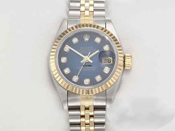  Rolex Lady-Datejust Edelstahl Gelbgold 750 Diamanten 2000 Automatik Gold Stahl Stainless Steel 18kt Yellow Gold Jubilé-band Chronometer Oyster 