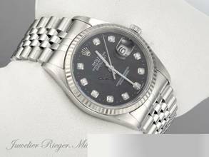 Thumbnail von Rolex Datejust 36 36mm 16234 2001 Stahl Weissgold 750 Diamanten Automatik Stainless Steel 18kt White Gold Jubilé-band Chronometer Oyster Black Dial