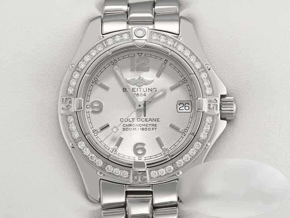  Breitling Colt Oceane Lady Edelstahl A77350 Diamanten Stahl Damen 