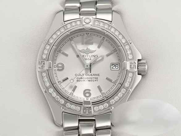  Breitling Colt Oceane Lady Edelstahl A77350 Diamanten Stahl Damen 