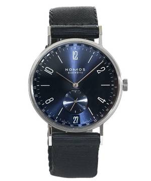  NOMOS Tangente 2Date blau Handaufzug Ref. 136 