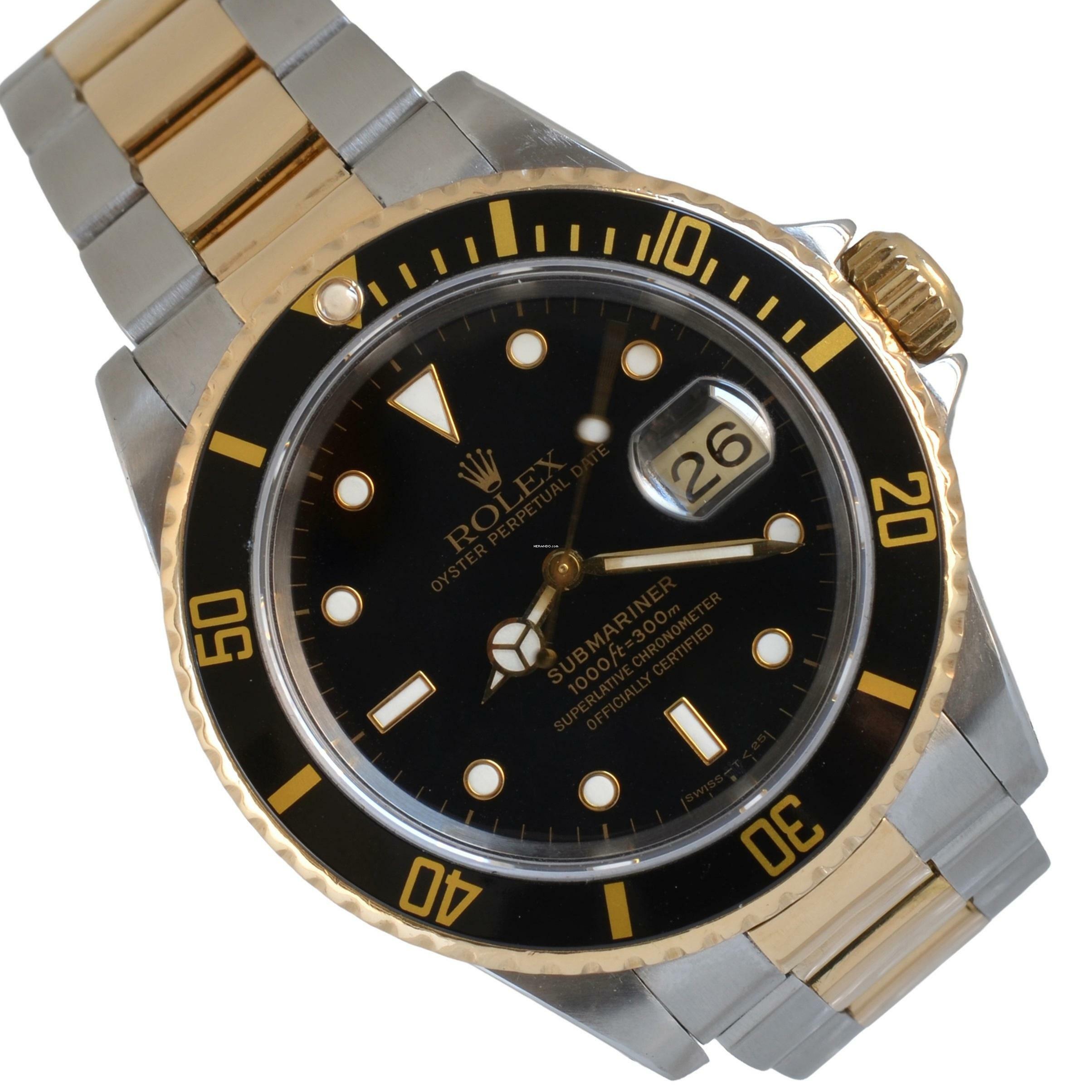  Rolex Submariner Date 16613 Black tritium dial 1998 Full Set 