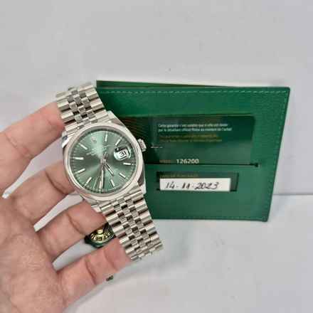  Rolex Datejust 36 36mm Green Dial Jubilee Automático Completo 