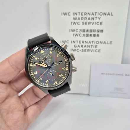  IWC Fliegeruhr Chronograph Top Gun Miramar Pilot Top Gun Miramar Flyback Cerâmica 44mm Automático Completo 