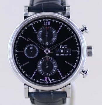  IWC Portofino Chronograph Automatic black Dial Dresswatch 42mm B+P unworn 