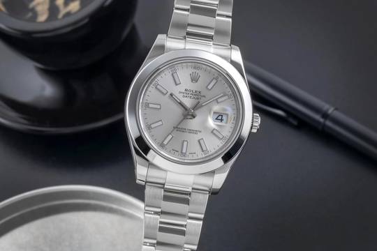  Rolex Datejust II 41 Silver Dial Oyster Stahl Automatik Herrenuhr Ref 116300 Box 