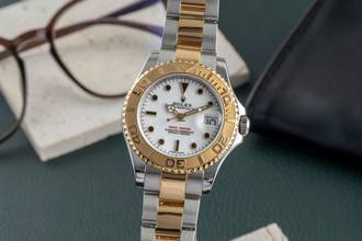 Thumbnail von Rolex Yacht-Master White Dial Stahl Gold Automatik Herrenuhr 168623