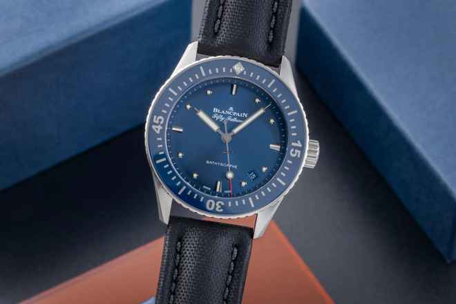  Blancpain Fifty Fathoms Bathyscaphe Stahl Automatik Ref. 5100-1140-O52A Papiere 