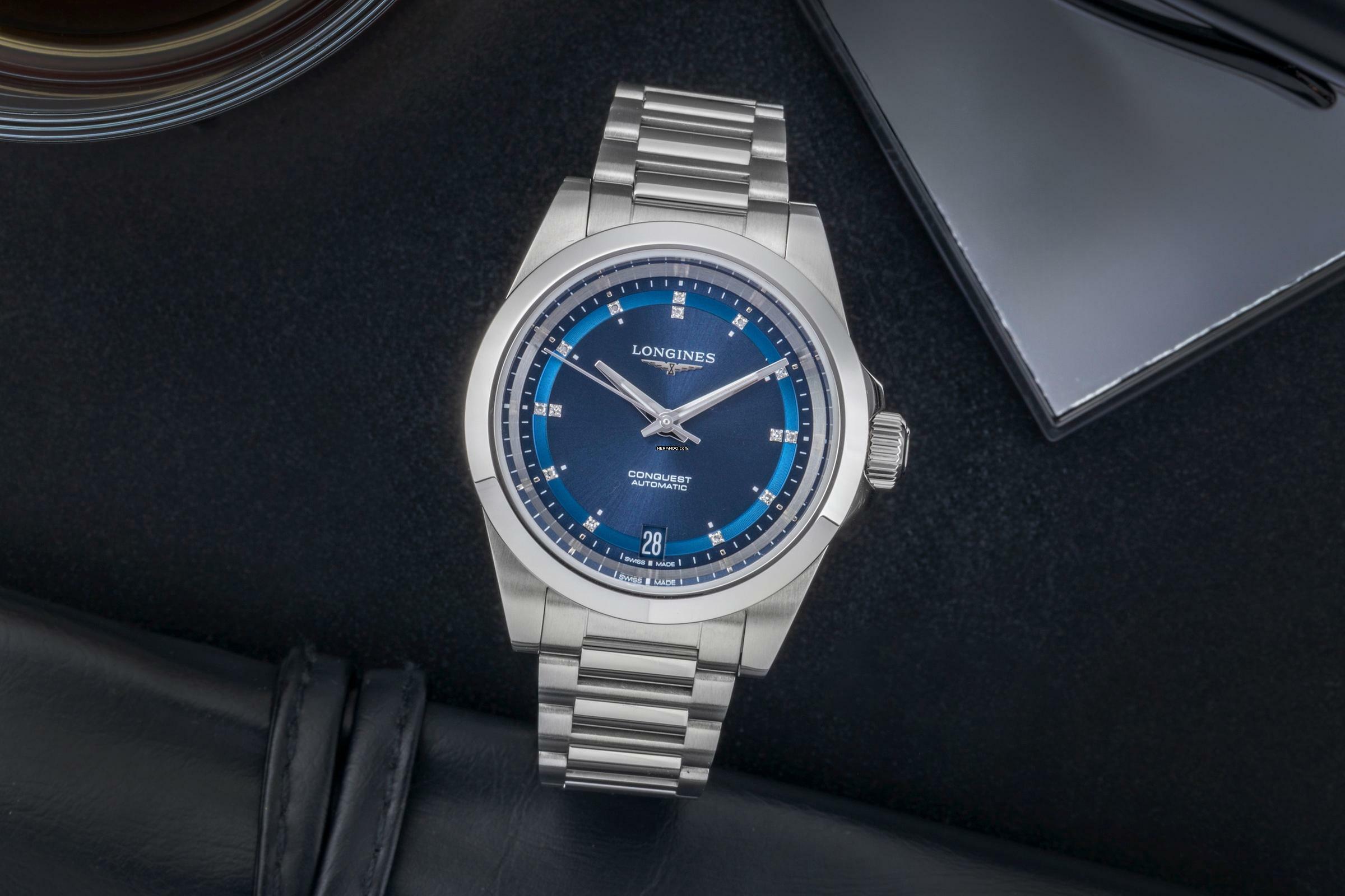  Longines Conquest Stahl Automatik unisex Ref. L3.430.4.97.6 Box & Papiere 2024 