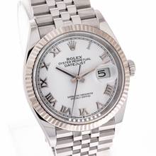 Thumbnail von Rolex Datejust 36 White – Roman Dial – 126234 – like NEW – 12/2019 Full Set Lc100