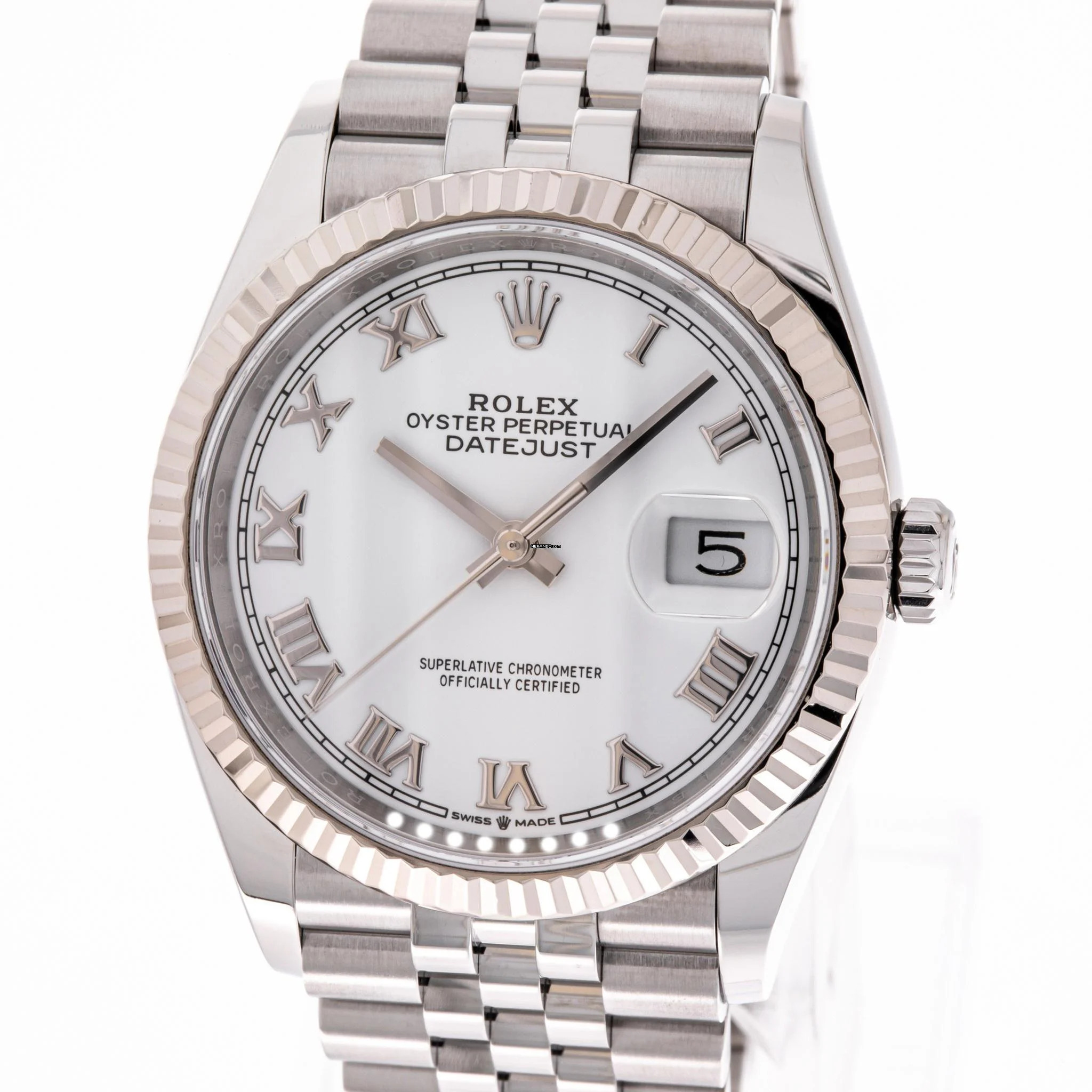 Rolex Datejust 36 White – Roman Dial – 126234 – like NEW – 12/2019 Full Set Lc100 