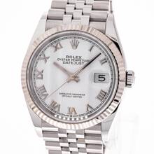 Thumbnail von Rolex Datejust 36 White – Roman Dial – 126234 – like NEW – 12/2019 Full Set Lc100