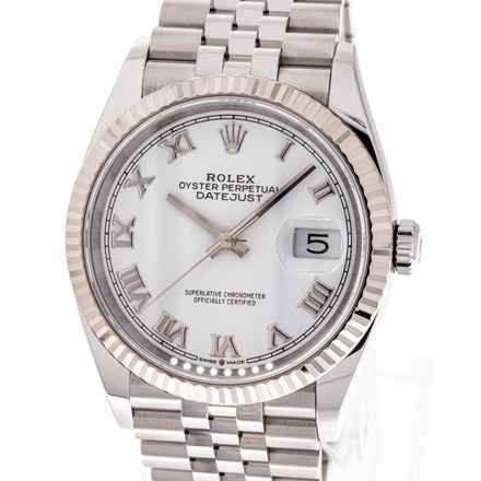  Rolex Datejust 36 White – Roman Dial – 126234 – like NEW – 12/2019 Full Set Lc100 