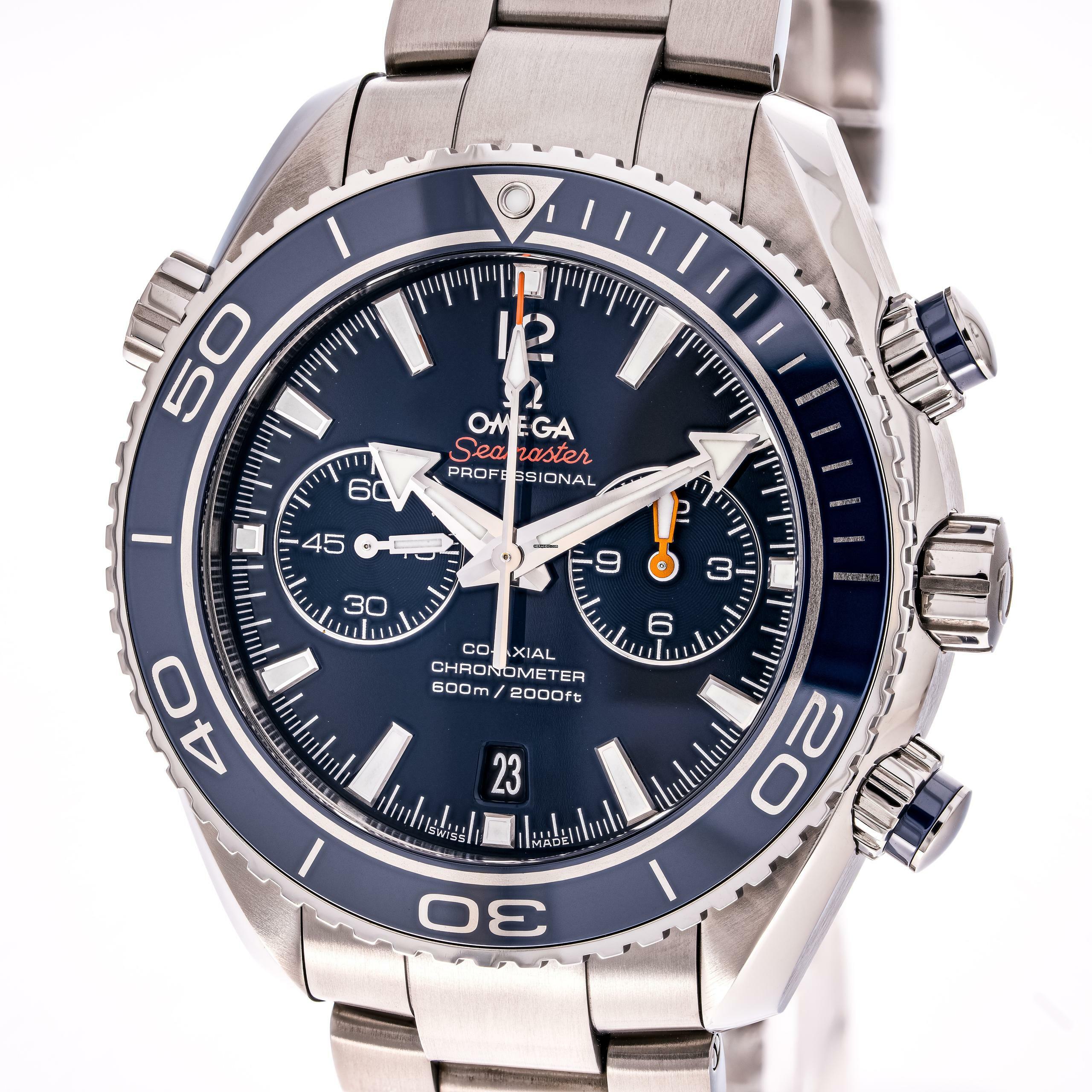  Omega Seamaster Planet Ocean Chronograph Titan Planet Ocean Blue 45,5 – 232.90.46.51.03.001 – like NEW – 2024 Full Set 