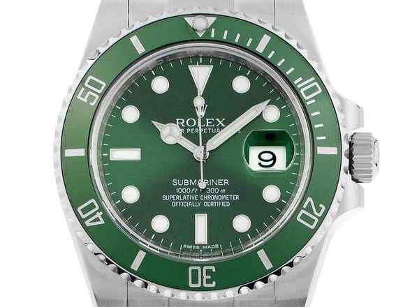  Rolex Submariner Date LV Hulk Ref.116610LV 2016 LC 100 Full Set wie Neu Vintage 