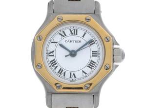 Thumbnail von Cartier Santos Octagon PM kleines Modell Ref.187903 1985 Full Set sehr gut Vintage