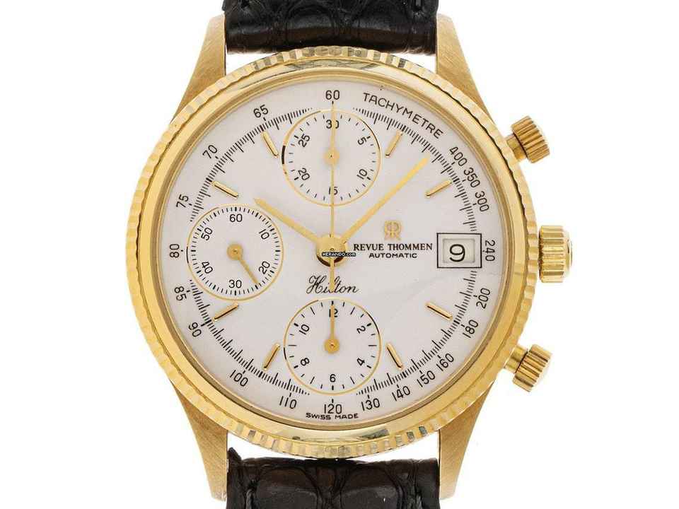  Revue Thommen Hilton Chronografo Ref.86 1994 Full Set sehr gut Vintage 