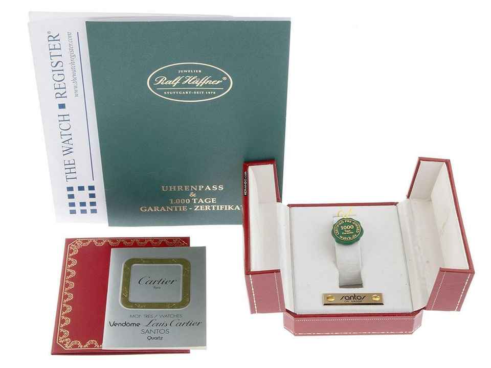  Cartier Santos Ronde GM Großes Modell Ref.8191 1982 Box&Beschreibung wie Neu Vintage 