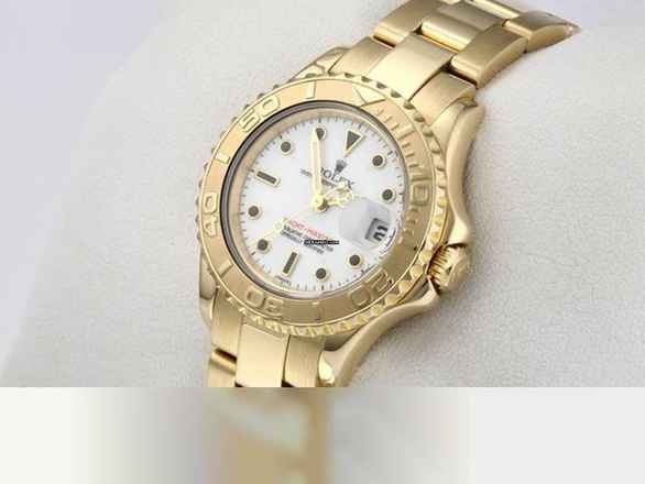  Rolex Yacht-Master 29mm Gelbgold 750 169628 1999 Automatik 18kt Yellow Gold Damen Oyster-band Chronometer White Dial 