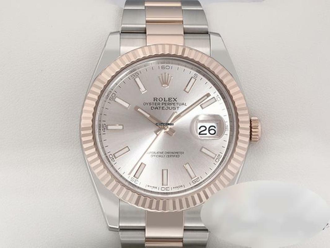  Rolex Datejust 41 126331 Edelstahl Rosegold 750 Automatik Stahl Gold Stainless Steel 18kt Rose Gold Oyster-band Chronometer 