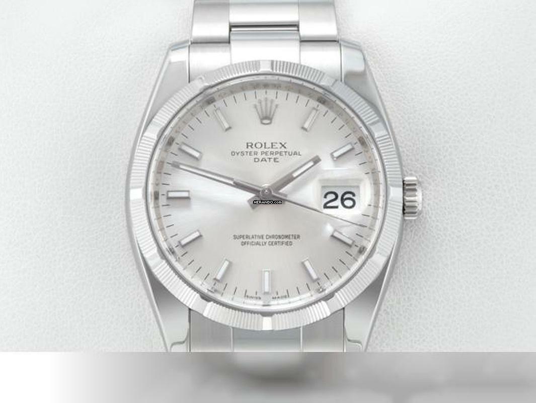 Rolex Oyster Perpetual Date 34mm Edelstahl 115210 2010 Damen Herren Stahl Stainless Steel Oyster-band Chronometer