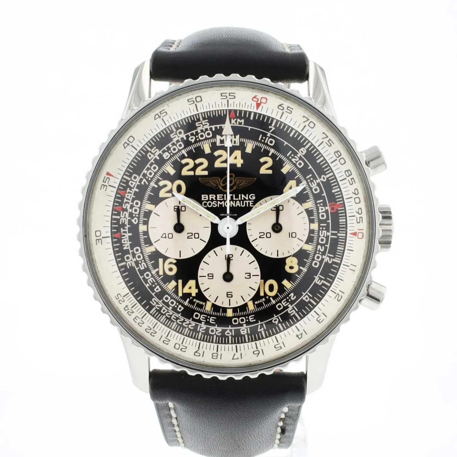  Breitling Navitimer Cosmonaute Steel Black Dial 