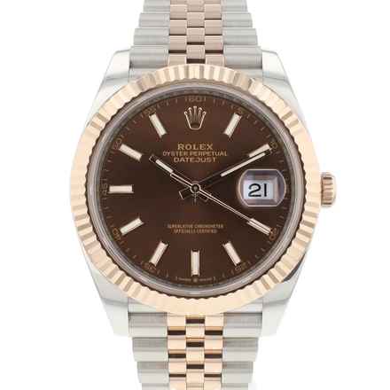  Rolex Datejust 41 Jubilee Fluted Steel Everose Choco Dial 