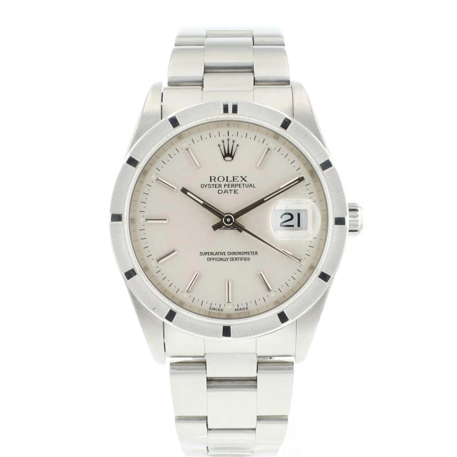  Rolex Oyster Perpetual Date 34MM Steel Oyster Silver Dial 