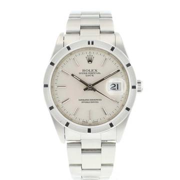  Rolex Oyster Perpetual Date 34MM Steel Oyster Silver Dial 