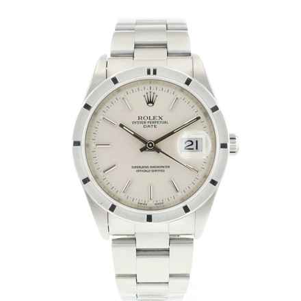  Rolex Oyster Perpetual Date 34MM Steel Oyster Silver Dial 